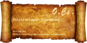 Osztheimer Csombor névjegykártya